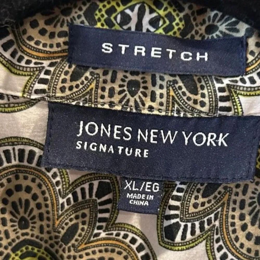 Jones New York Bold Patterned Stretch Blouse - Size XL - EUC